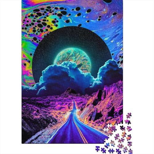Over The Horizon3 Puzzle 1000 Teile für Erwachsene, Halloween-Geschenk, Holzpuzzle für Erwachsene, Familienspaß und Spieleabend, 1000 Teile (75x50cm) von POLIUAWS