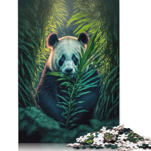 Panda Enjoys It 1000-teiliges Puzzle für Erwachsene, Spielzeug, Denkspiel, Lernspiel für Erwachsene, Stressabbau, Heimdekoration, 1000 Teile (75 x 50 cm) von POLIUAWS