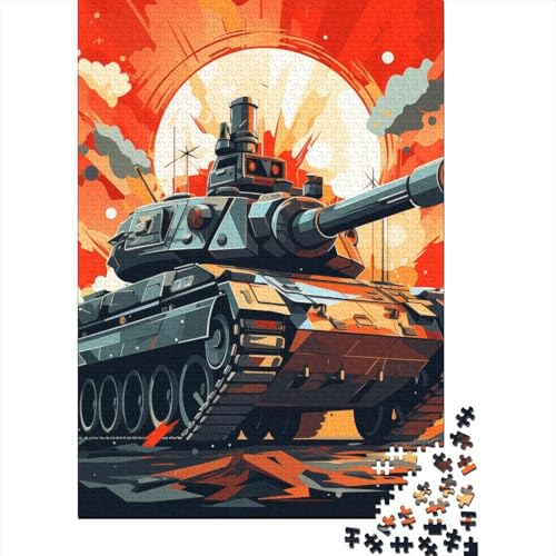 Panzer-Puzzle, 1000 Teile, Holzpuzzle für Kinder, Lernspiel für Erwachsene und Jugendliche, 1000 Teile (75 x 50 cm) von POLIUAWS