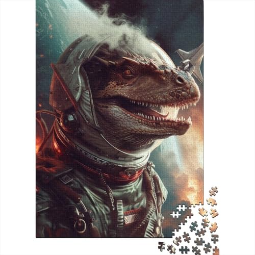 Papierpuzzle, 1000 Teile, Astronaut und Drache, für Kinder, Lernspiel für Erwachsene und Jugendliche (38 x 26 cm) von POLIUAWS