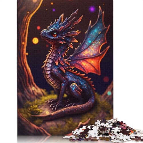 Papierpuzzle, 1000 Teile, Drachen für Babys, für Erwachsene, pädagogisches Spiel, Herausforderungsspielzeug, 1000 Teile (38 x 26 cm) von POLIUAWS