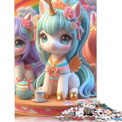 Papierpuzzle, 1000 Teile, Einhorn-Design, für Erwachsene, pädagogisches Spiel, Herausforderungsspielzeug, 1000 Teile (38 x 26 cm) von POLIUAWS