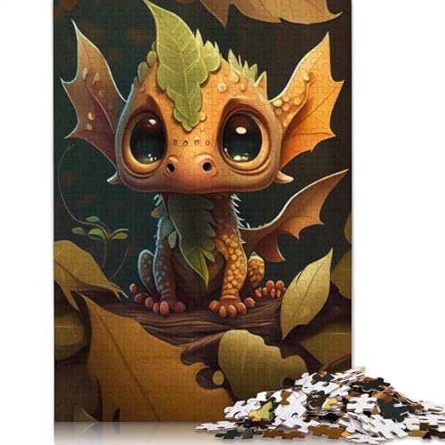 Papierpuzzle, 1000 Teile, niedlicher Drachen für Erwachsene, Lernspiel, Spielzeug, Geschenk für Heiligabend, 1000 Teile (38 x 26 cm) von POLIUAWS