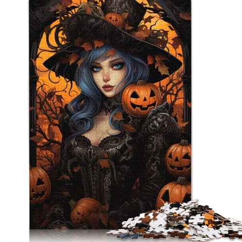 Papierpuzzle für Erwachsene, 1000 Teile, Halloween-Design, für Mädchen, Lernspiel, Herausforderung, 1000 Teile (38 x 26 cm) von POLIUAWS