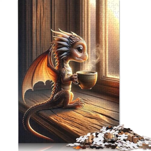 Papierpuzzle mit Babydrachen für Erwachsene, 1000 Teile (38 x 26 cm), ideal für Jugendliche, Heimdekoration, Geschenk von POLIUAWS