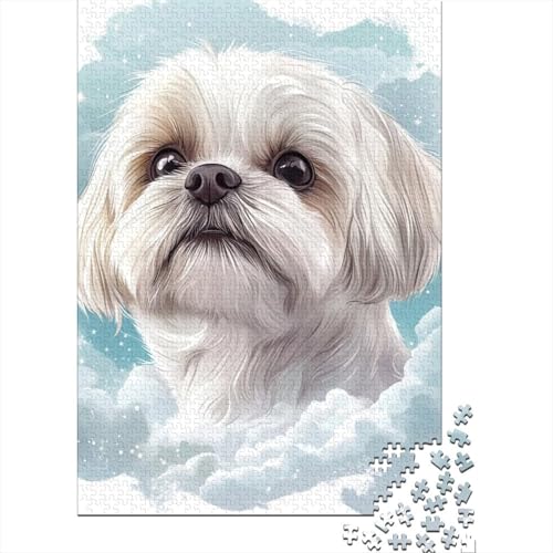 Pekingese-Puzzle, Denksportaufgabe, 100% recycelter Karton, Puzzle für Damen und Herren, 1000 Teile (75 x 50 cm) von POLIUAWS