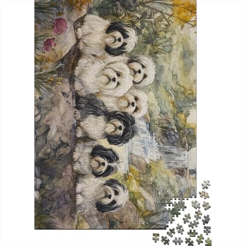 Pekingese-Puzzle, schwierig, 100% recycelter Karton, Puzzle für Damen und Herren, 1000 Teile (75 x 50 cm) von POLIUAWS