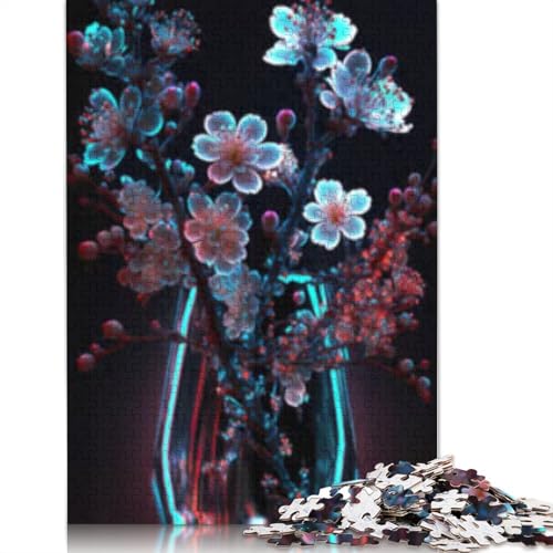 Pflaumenblütenpuzzle, 1000 Teile aus Holz, für Erwachsene und Jugendliche, Familienspiel, Weihnachtsgeschenke, 1000 Teile (75 x 50 cm) von POLIUAWS