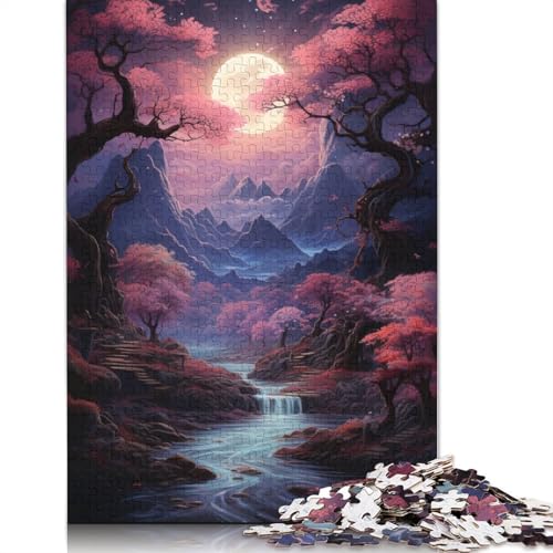 Pink Forest Puzzle, 100% recycelter Karton, 100% recycelter Karton, Puzzle für Jungen oder Mädchen, 1000 Teile (38 x 26 cm) von POLIUAWS