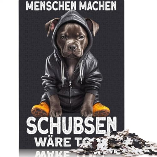 Pitbull Geschenk Montag Puzzles 1000 Teile Schwer Puzzle Spielzeug Lernspiel Impossible Herausforderung Spielzeug Für Erwachsene Und Kinder in Bewährter 1000pcs (75x50cm) von POLIUAWS
