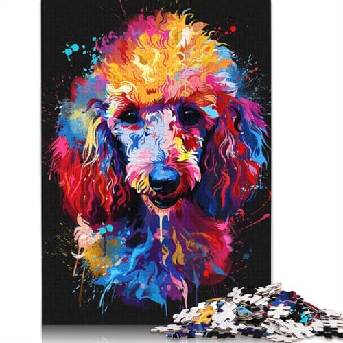 Poodle DJ Neon-Puzzle für Erwachsene, Premium-Puzzle aus 100% recyceltem Brett, schwierige Puzzles für Kinder ab 12 Jahren, 1000 Teile (75 x 50 cm) von POLIUAWS