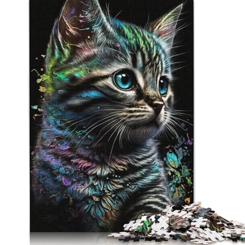 Porträt Einer schönen Katze, Puzzle, hochwertiges, 100% recyceltes Papppapier, rechteckiges Puzzle für Jungen oder Mädchen, 1000 Teile (38 x 26 cm) von POLIUAWS