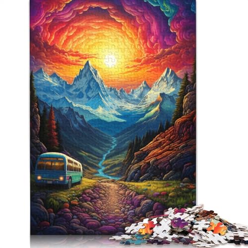 Psychedelic Alps2 Puzzle, schwierig, 100% recycelter Karton, Puzzle für Frauen und Männer, 1000 Teile (75 x 50 cm) von POLIUAWS