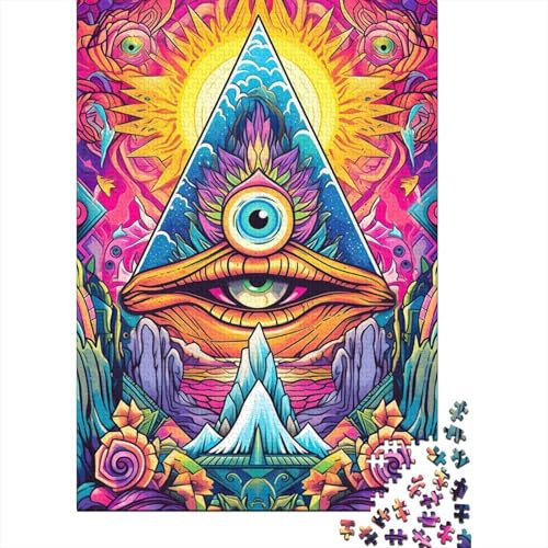 Psychedelic33 Holzpuzzle für Erwachsene, 1000 Teile, nachhaltige Puzzlespiele, 1000 Teile (75 x 50 cm) von POLIUAWS