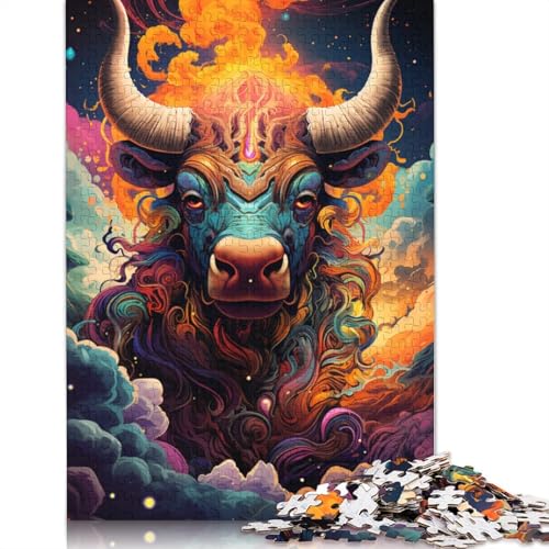 Psychedelische Kuh aus The Future352. Puzzlefreundliche Materialien. 100% recycelter Karton. Puzzle für Erwachsene und Kinder, (75 x 50 cm). von POLIUAWS