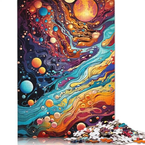 Psychedelisches Farbkunst-Puzzle, 100% recycelter Karton, 100% recycelter Karton, Puzzle für Jungen oder Mädchen, 1000 Teile (75 x 50 cm) von POLIUAWS