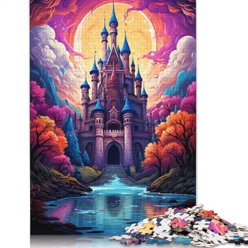 Psychedelisches Gemälde, Mondlichtschloss, Puzzle, Spielzeug, Lernspiel, Premium-Karton-Puzzle für Erwachsene und Kinder, 1000 Teile (38 x 26 cm) von POLIUAWS