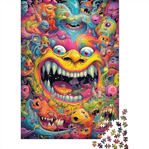 Psychedelisches Monster Puzzle für Erwachsene und Jugendliche, 1000 Teile Puzzle für Erwachsene, nachhaltige Puzzlespiele, Weihnachtsgeschenke, 1000 Teile (38x26cm) von POLIUAWS