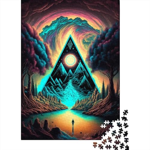 Psychedelisches Puzzle 1000 Teile für Erwachsene, Papierpuzzle, Halloween-Geschenke, Erwachsenenpuzzle, Lernspiel, Herausforderung, Spielzeug, 1000 Teile (38 x 26 cm) von POLIUAWS