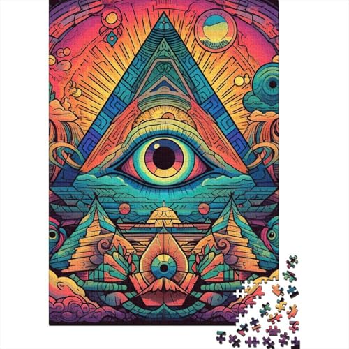 Psychedelisches Puzzle 1000 Teile für Erwachsene, Papierpuzzle, Halloween-Geschenke, Erwachsenenpuzzle, Lernspiel, Herausforderung, Spielzeug, 1000 Teile (38 x 26 cm) von POLIUAWS