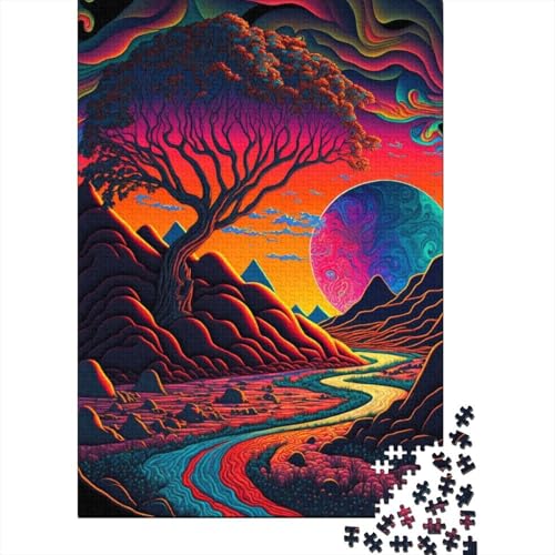 Psychedelisches Puzzle 1000 Teile für Erwachsene, Puzzle für Erwachsene, Halloween-Geschenk ab 14 Jahren, 1000 Teile (75x50cm) von POLIUAWS