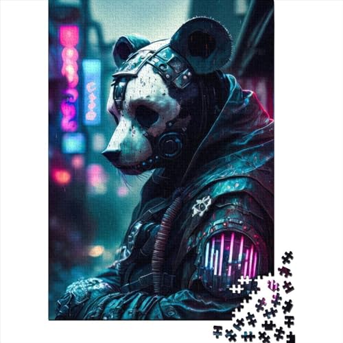Punk Panda1 Puzzle 1000 Teile für Erwachsene, Halloween-Geschenk, Holzpuzzle für Erwachsene und Jugendliche, 1000 Teile Lernpuzzle (75x50cm) von POLIUAWS