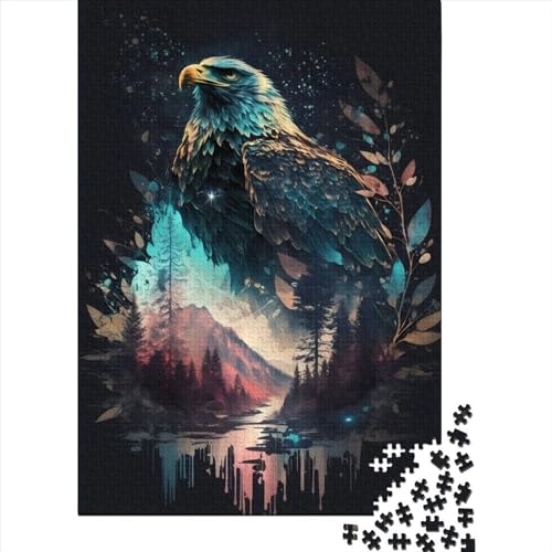 Puzzle, 1000 Teile, Adler, doppelte Belichtung, für Erwachsene, Lernspiel aus Papier für Jugendliche, 38 x 26 cm von POLIUAWS