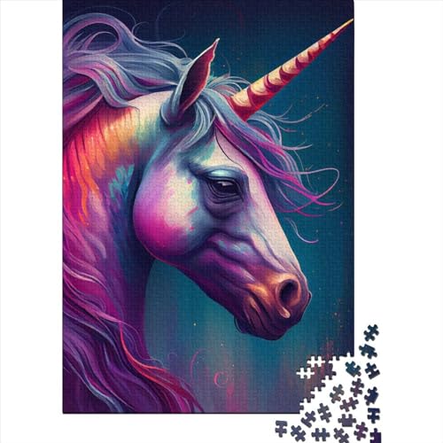 Puzzle, 1000 Teile, Einhorn-Illustration, für Erwachsene, Jugendliche ab 12 Jahren, 1000 Teile (75 x 50 cm) < von POLIUAWS