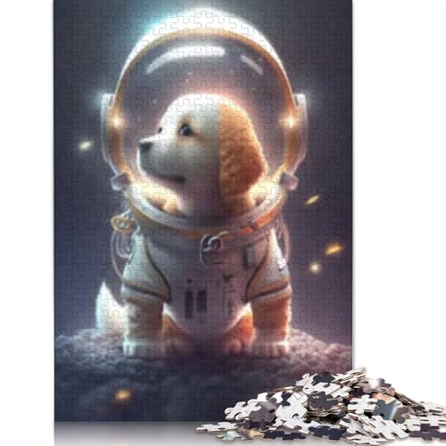 Puzzle, 1000 Teile, Weltraum-Astronaut, Labrador, für Jugendliche, Geschenke, Papierpuzzle für Erwachsene, Lernspiele für Zuhause, Spielzeug zum Selbermachen (38 x 26 cm) von POLIUAWS
