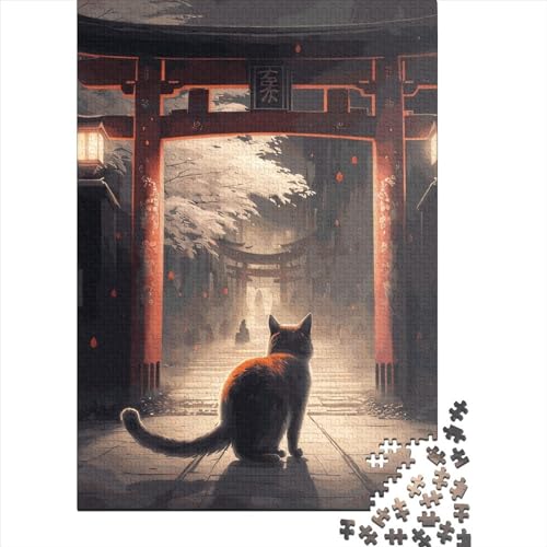 Puzzle, 1000 Teile, japanische Katze, für Erwachsene und Jugendliche, Familien-Puzzle, 1000 Teile (75 x 50 cm) von POLIUAWS