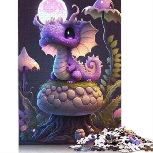 Puzzle, 1000 Teile, niedliche Drachen für Babys, für Erwachsene, Holzpuzzle für Erwachsene, Familienspaß und Spielabend, 1000 Teile (75 x 50 cm) von POLIUAWS