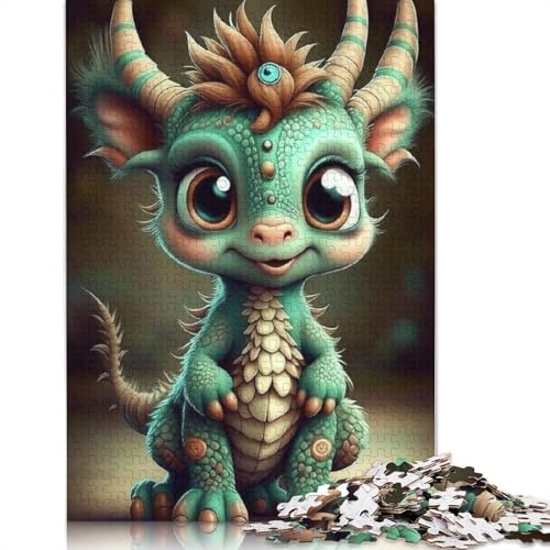 Puzzle, 1000 Teile, niedliche Drachen für Babys, für Erwachsene, Papierpuzzle für Teenager, Männer und Frauen, Geschenk, 1000 Teile (38 x 26 cm) von POLIUAWS