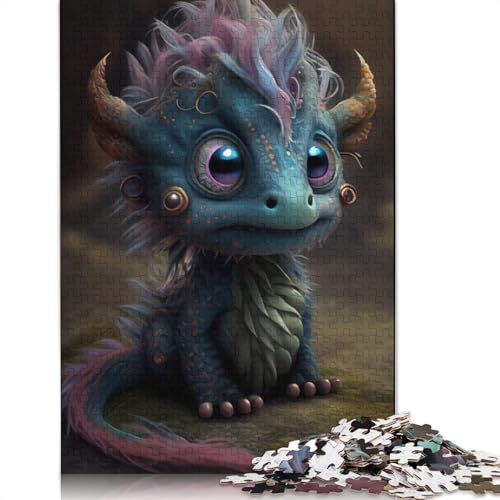 Puzzle, 1000 Teile, niedliche Drachen für Babys, für Erwachsene, pädagogisches Spiel, Herausforderungsspielzeug, 1000 Teile (38 x 26 cm) von POLIUAWS