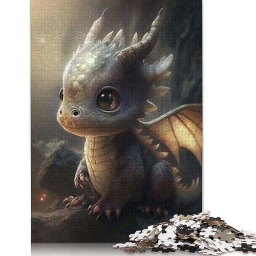 Puzzle, 1000 Teile, niedliche Drachen für Babys für Erwachsene und Jugendliche, Lernspielzeug aus Papier, 1000 Teile (38 x 26 cm) von POLIUAWS