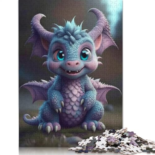 Puzzle, 1000 Teile, niedliche Drachen für Babys für Erwachsene und Jugendliche, Papierpuzzle, Weihnachtsgeschenk, 1000 Teile (38 x 26 cm) von POLIUAWS