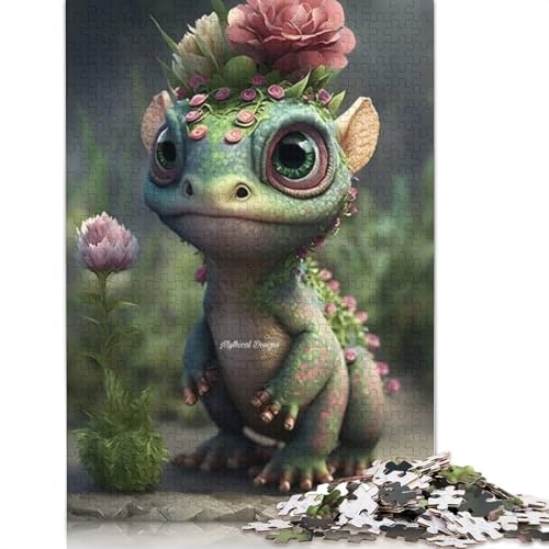 Puzzle, 1000 Teile, niedliche Drachen für Babys für Erwachsene und Jugendliche, Weihnachtsgeschenke, 1000 Teile (38 x 26 cm) von POLIUAWS
