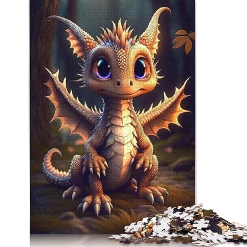 Puzzle, 1000 Teile, niedliche Drachen für Erwachsene, Halloween-Geschenk, Lernspiel, Herausforderung, Spielzeug, 1000 Teile (38 x 26 cm) von POLIUAWS
