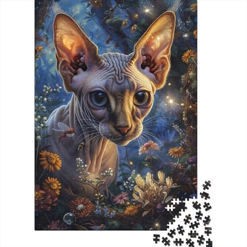 Puzzle, 1000 Teile, niedliche Katze, Papierpuzzle für Kinder, Puzzle, Lernspiel für Erwachsene und Jugendliche, 1000 Teile (38 x 26 cm) von POLIUAWS