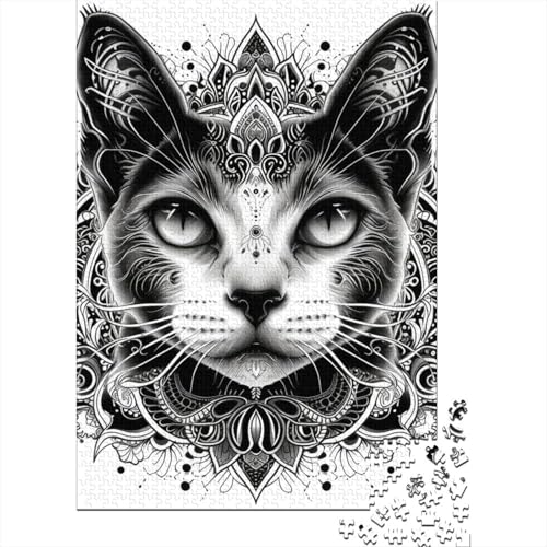 Puzzle, 1000 Teile, niedliche Katze, für Erwachsene und Jugendliche, Papierpuzzle für Erwachsene, geheimer Freund, 1000 Teile (38 x 26 cm) von POLIUAWS