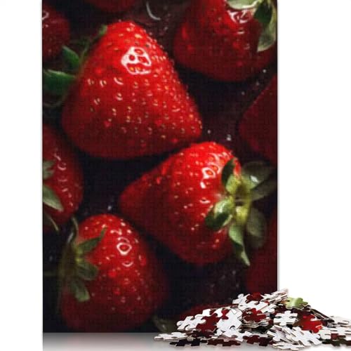 Puzzle, 1000 Teile, rote Erdbeeren, süß, für Erwachsene, Halloween-Puzzle, Alter 14 +, 1000 Teile (75 x 50 cm) von POLIUAWS