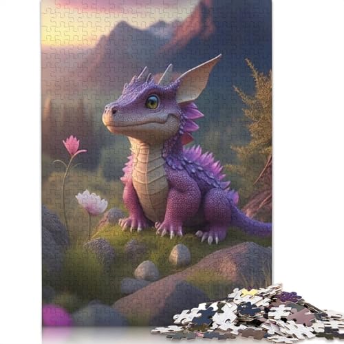 Puzzle, 1000 Teile für Erwachsene, Motiv Babydrachen, Papierpuzzle, pädagogisches Spiel, Herausforderungsspielzeug, 1000 Teile (38 x 26 cm) von POLIUAWS