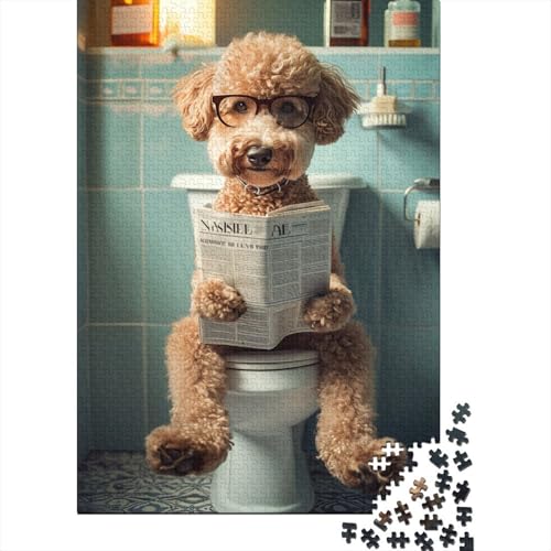 Puzzle, 1000 Teile für Erwachsene, sitzender Hund, aus Holz, Lernspiel, 1000 Teile (75 x 50 cm) von POLIUAWS