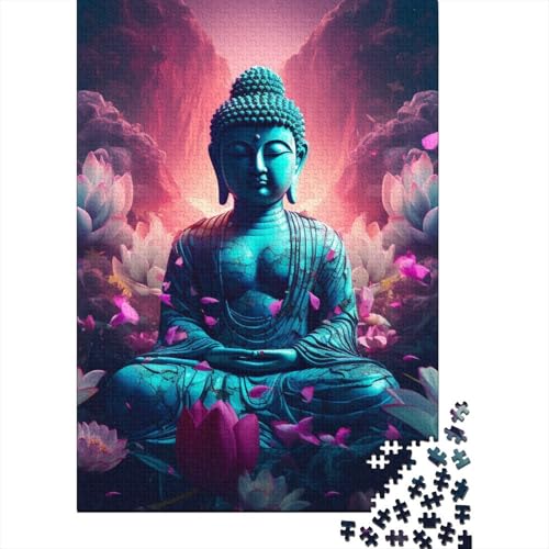 Puzzle, Buddha-Statue, 1000 Teile, aus Holz, für Erwachsene, pädagogisches Spiel, Herausforderungsspielzeug, 1000 Teile (38 x 26 cm) von POLIUAWS