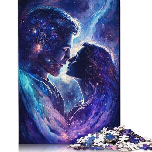 Puzzle „Paar in der Galaxie“, Denksportaufgabe, 100% recycelter Karton, für Kinder und Erwachsene ab 12 Jahren, 1000 Teile (38 x 26 cm) von POLIUAWS