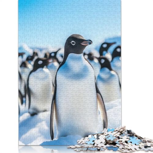 Puzzle 1000 Teile, süße Pinguine, Puzzle für Erwachsene, Lernspiel, Lernspielzeug, Geschenke, Puzzle 1000 Teile (75 x 50 cm) von POLIUAWS