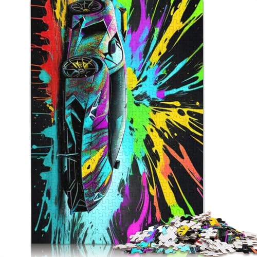 Puzzle 1000 Teile Bunte Sportwagen für Erwachsene, Puzzle für Erwachsene, Halloween-Geschenk ab 14 Jahren, 1000 Teile (38x26cm) von POLIUAWS