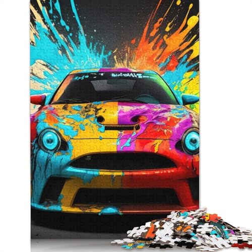 Puzzle 1000 Teile Bunte Sportwagen für Erwachsene, Puzzle für Erwachsene, Halloween-Geschenk ab 14 Jahren, 1000 Teile (38x26cm) von POLIUAWS