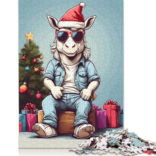 Puzzle 1000 Teile Einhorn-Weihnachtspuzzle für Erwachsene, Schwierigkeitsgrad: Puzzle, Lernspielzeug, Spiele, Familiendekoration, 1000 Teile (38 x 26 cm) von POLIUAWS