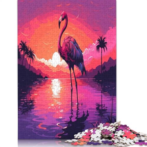 Puzzle 1000 Teile Flamingo im See, Puzzle für Erwachsene, Schwierigkeitsgrad: Puzzle, Lernspielzeug, Spiele, Familiendekoration, 1000 Teile (38 x 26 cm) von POLIUAWS