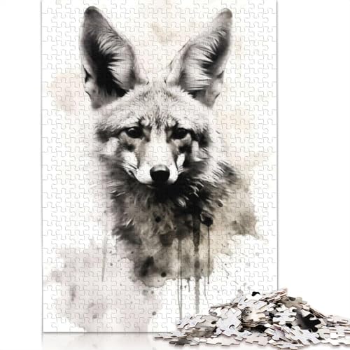 Puzzle 1000 Teile Jackal Beauty Aquarell-Puzzles für Erwachsene, Schwierigkeitsgrad: Puzzle, Lernspielzeug, Spiele, Familiendekoration, 1000 Teile (75 x 50 cm) von POLIUAWS
